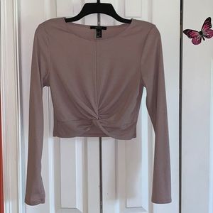 Light plum long sleeve crop